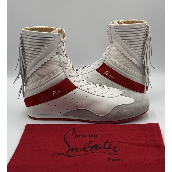 AUTHENTIC CHRISTIAN LOUBOUTIN Suede Knock-Out Boxing Sneakers (44 EU; 11 US) main image 10